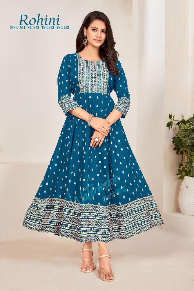 Rohini Colors Plus Size Anarkali Kurtis Catalog